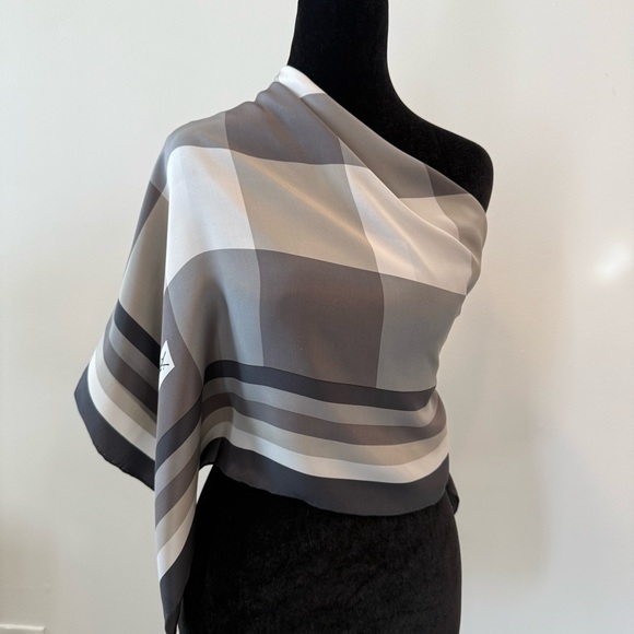 YSL Checkered Lightweight Silk Scarf - Picture 9 of 9